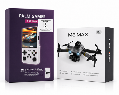 R39 MAX Retro Gaming Console + M3 MAX Brushless Drone Combo | 20,000+ Games & HD Aerial Photography Bundle