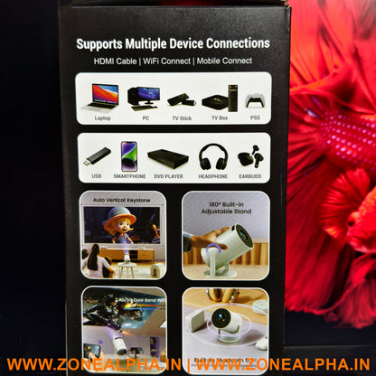 4k Smart Projector | Android 2000 Lumens | 180 Degree Rotational