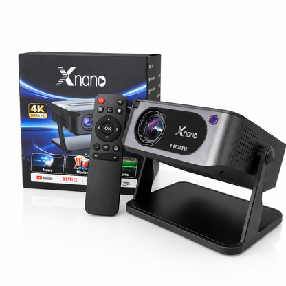 Xnano T200 Smart Mini Projector | Android 11 | WiFi 6 & Bluetooth 5.0 | Native 1080P HD | 4K Supported | Portable Home Theater Projector
