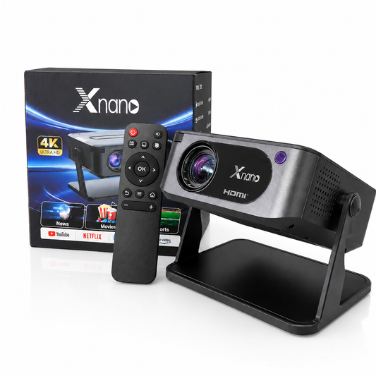 Xnano T200 Smart Mini Projector | Android 11 | WiFi 6 & Bluetooth 5.0 | Native 1080P HD | 4K Supported | Portable Home Theater Projector