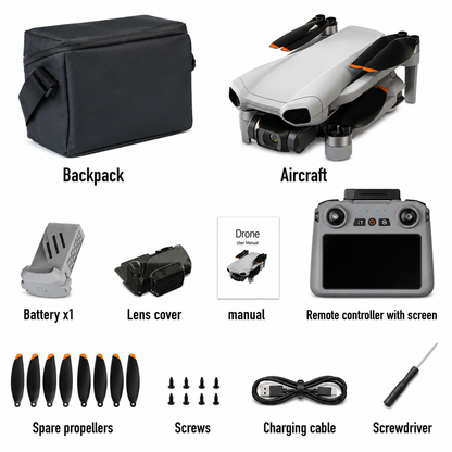 XIL 017 4K GPS Drone with 5.5″ Touch Screen Remote, 3-Axis Gimbal & 10KM Transmission