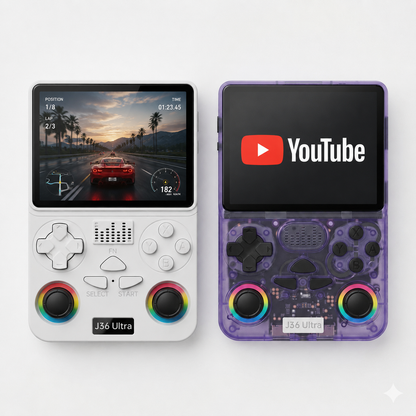 J36 Ultra All-in-One Handheld Gaming Console | 20,000+ Games Built-In | WiFi & YouTube Streaming | Portable Pocket Game Player