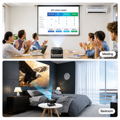 Xnano T200 Smart Mini Projector | Android 11 | WiFi 6 & Bluetooth 5.0 | Native 1080P HD | 4K Supported | Portable Home Theater Projector